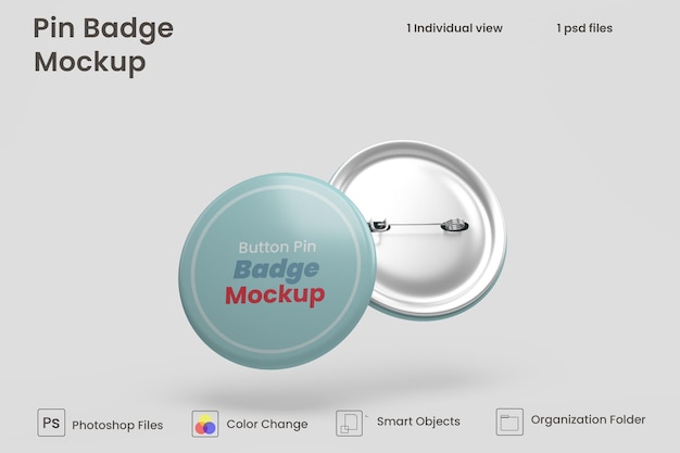 PSD primer plano de maqueta de pin premium psd