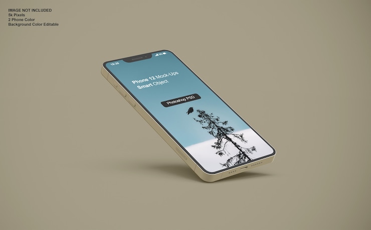 PSD primer plano de una maqueta de teléfono inteligente realista
