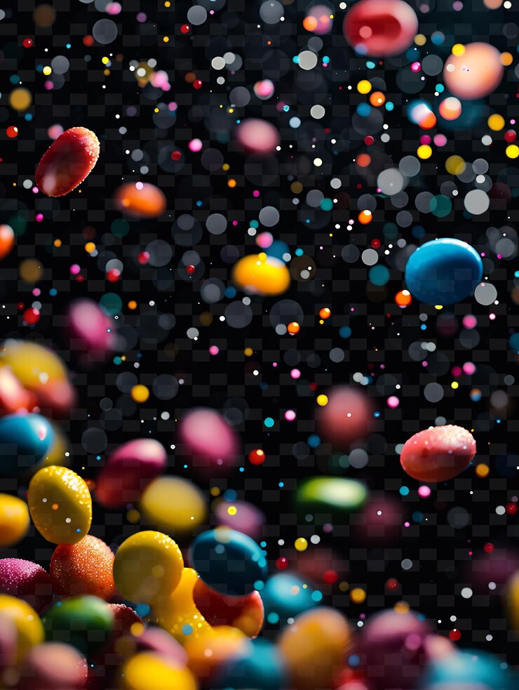 PSD un primer plano de un montón de dulces de colores