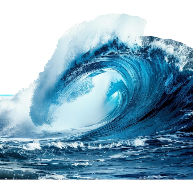 PSD un primer plano de una ola gigante en el mar un día de verano