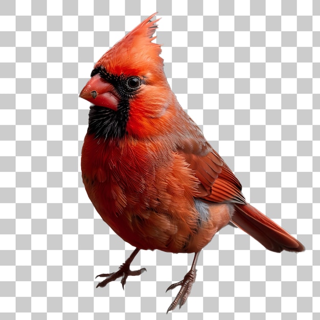 PSD un primer plano del pájaro cardenal sobre un fondo blanco