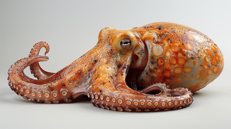 PSD un primer plano de un pulpo
