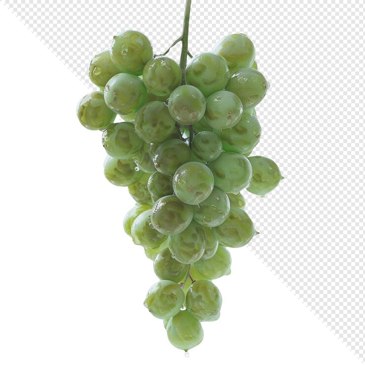 PSD un primer plano de un racimo de uvas verdes