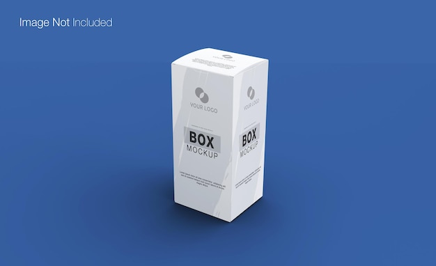 Primer plano realista en renderizado aislado de diseño de maqueta de caja rectangular