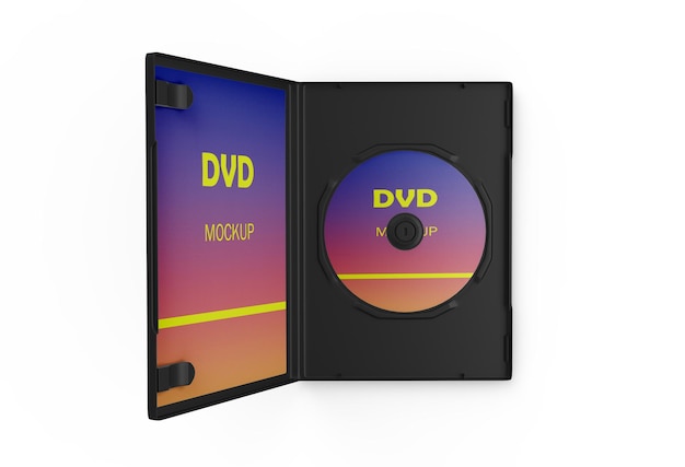 PSD primer plano de la representación de la maqueta de la caja del dvd