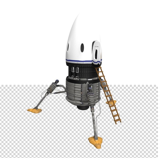 Primer plano, robot espacial, 3d, aislado, premium, psd