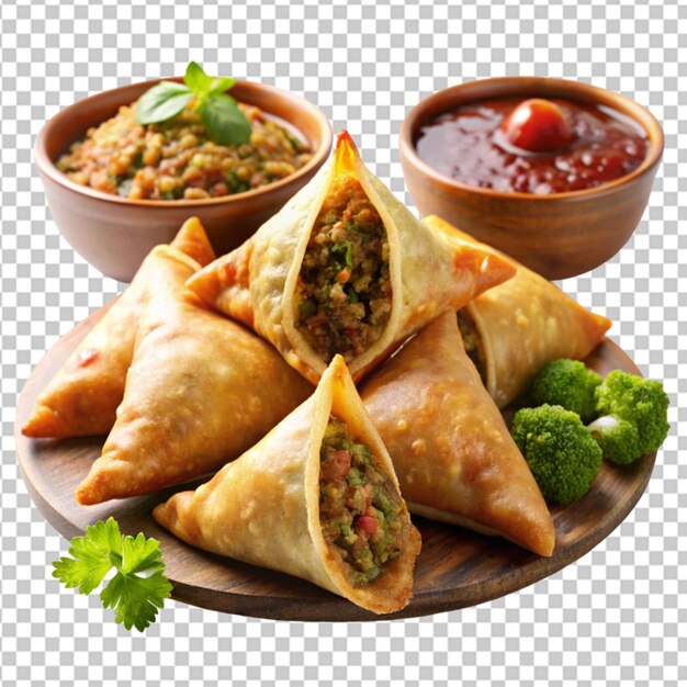 PSD un primer plano de las samosas saladas