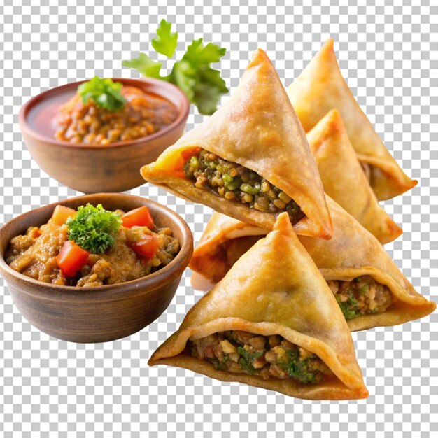 PSD un primer plano de las samosas saladas