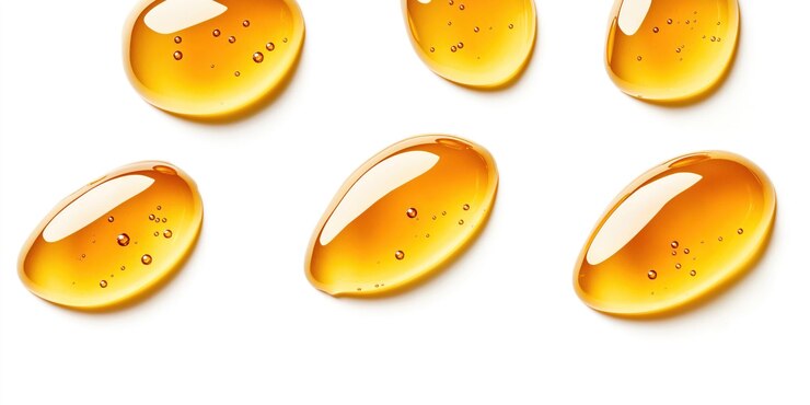 Primer plano de seis panales llenos de miel amarilla vibrante patrón en cuadrícula dos filas tres