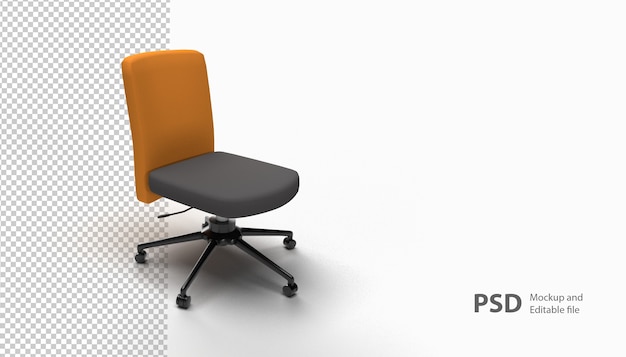 Un primer plano en una silla de oficina aislada