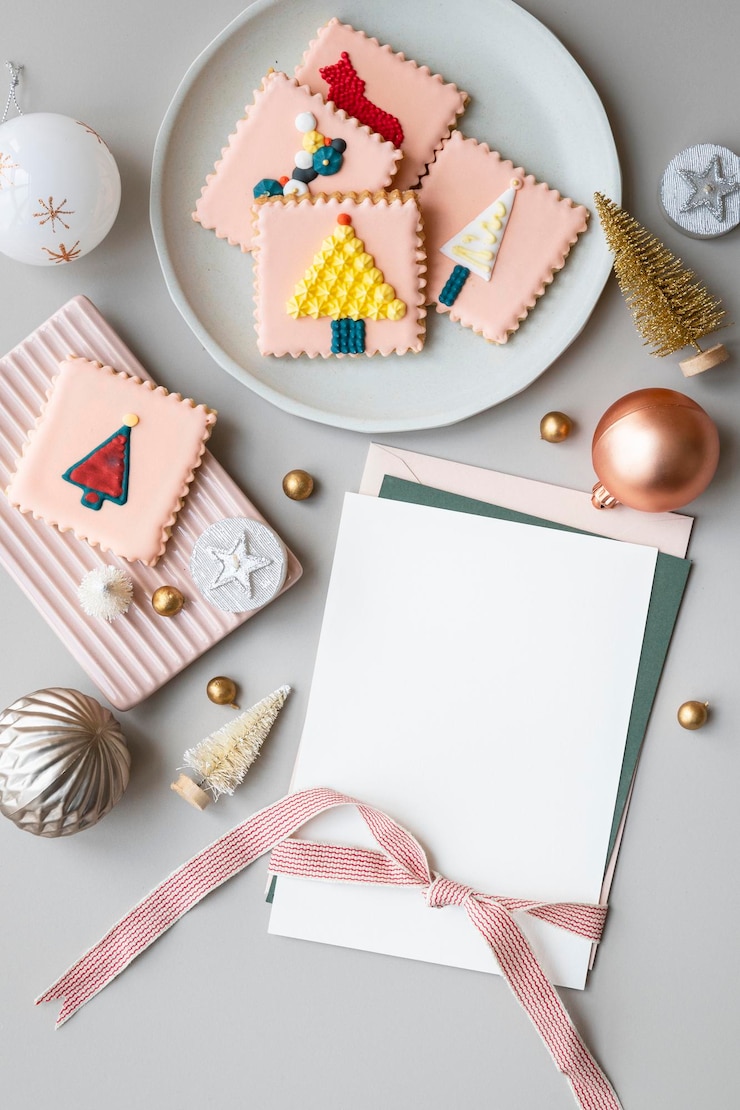 PSD primer plano de una tarjeta de felicitación de navidad