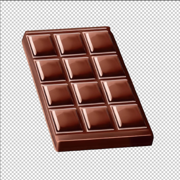 PSD primer plano de una tentadora barra de chocolate en png