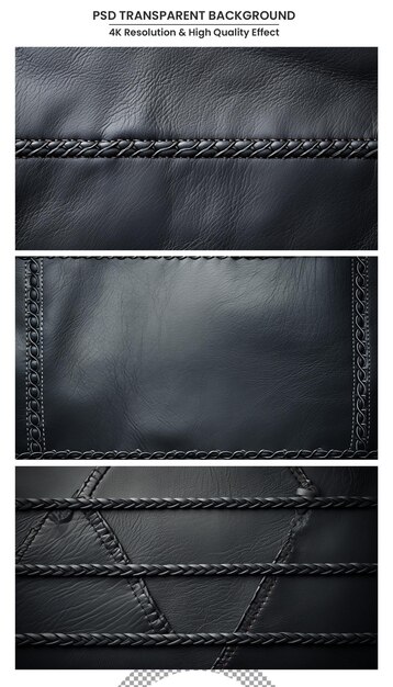 El primer plano de la textura de cuero negro se puede usar como fondo