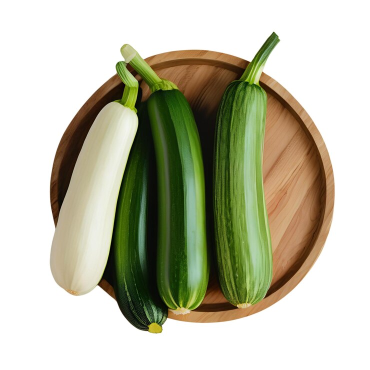 primer plano de una verdura Zucchini con fondo blanco