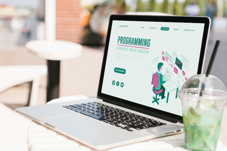 PSD primer portátil con página de inicio de programación