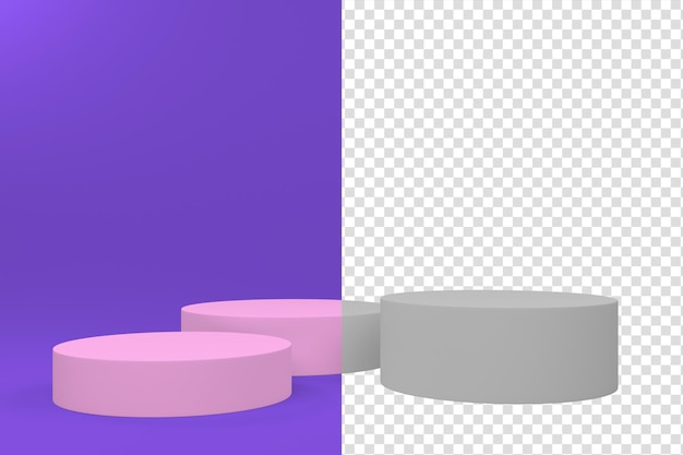 Primo piano di base della stanza dello studio del palco del podio del prodotto con rendering 3D minimo vuoto personalizzabile separatamente