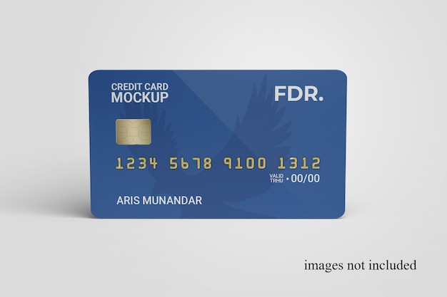 Primo piano su carta di credito permanente Mockup