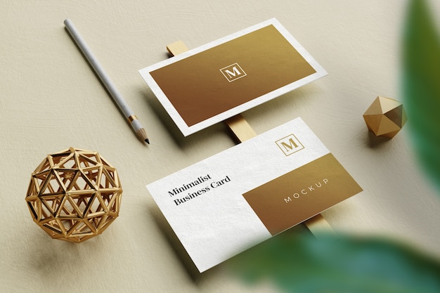 Primo piano su elegante mockup di biglietto da visita