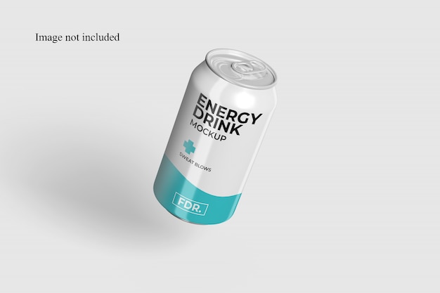 Primo piano su galleggiante Soda Can Mockup