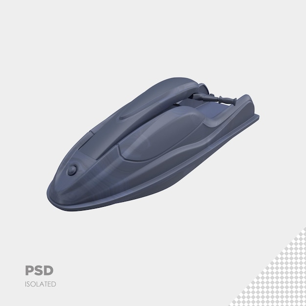 primo piano su motoscafo 3d isolato premium psd