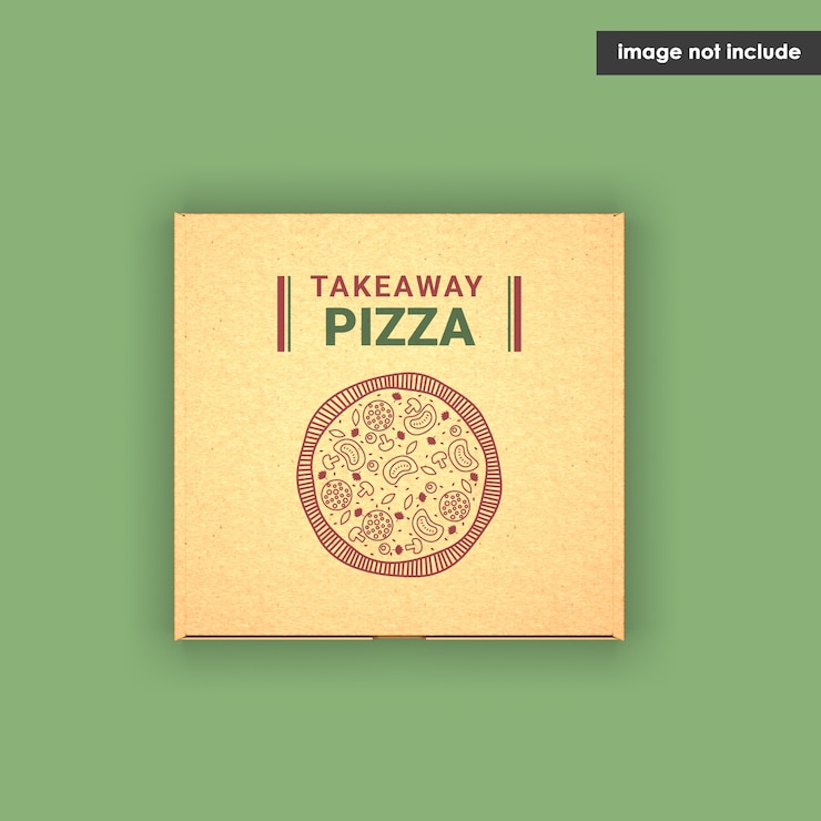 PSD primo piano su pizza box mockup isolato