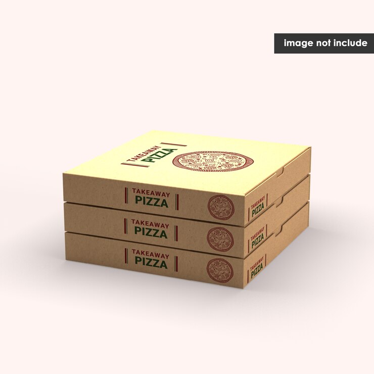 PSD primo piano su pizza box mockup isolato