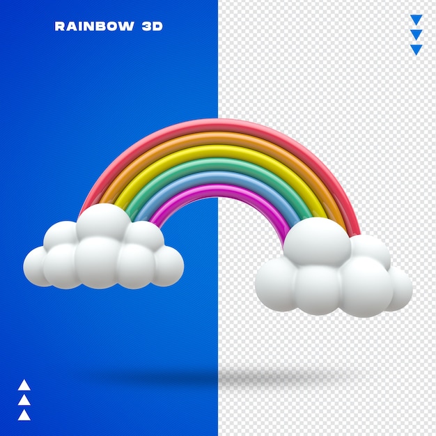 Primo piano su Rainbow Cloud nel rendering 3D