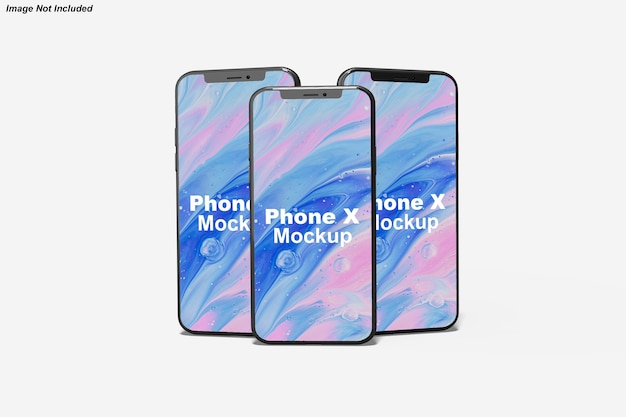 Primo piano su schermo del telefono Mockup isolato