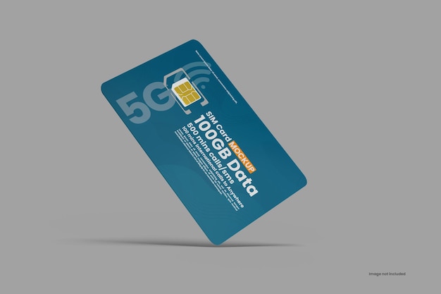 Primo piano su Sim Card Mockup