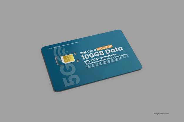 Primo piano su Sim Card Mockup