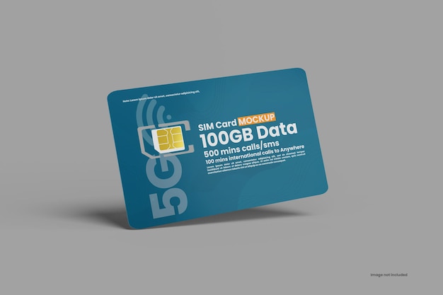 Primo piano su Sim Card Mockup