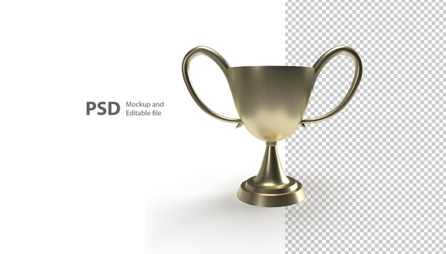 Primo piano su thropy isolato nel rendering 3d