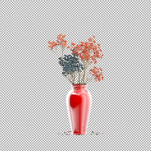 Primo piano su un fiore in un vaso 3d rendering