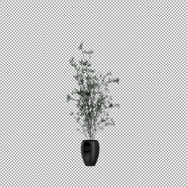 Primo piano su un fiore in un vaso 3d rendering