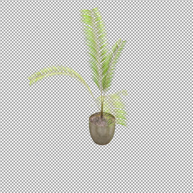 Primo piano su un fiore in un vaso in rendering 3d