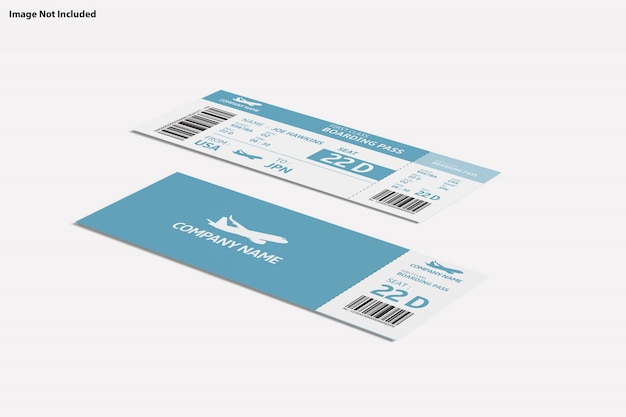 Primo piano su vari scopi Ticket Mockup