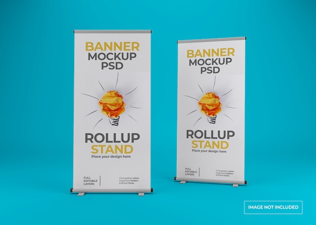 Primo piano sul bellissimo mockup di banner stand rollup