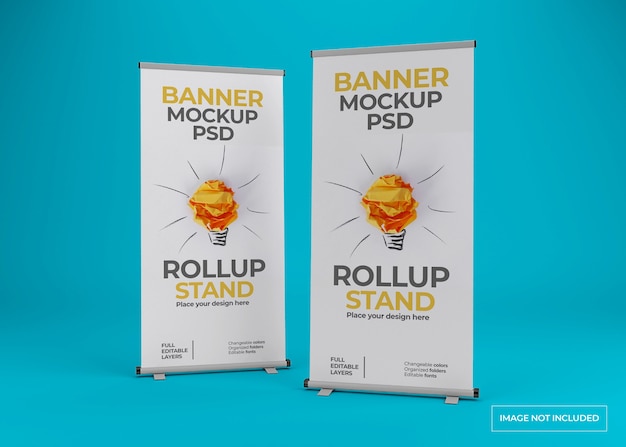 Primo piano sul bellissimo mockup di banner stand rollup