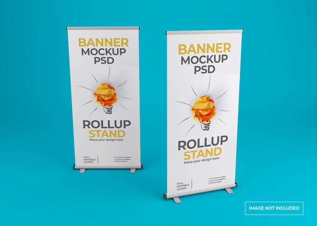 Primo piano sul bellissimo mockup di banner stand rollup