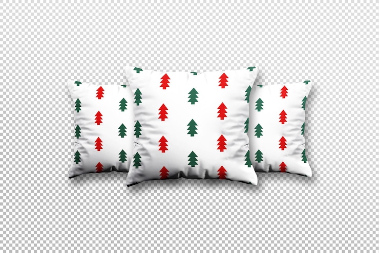 PSD primo piano sul design del mockup del cuscino di natale