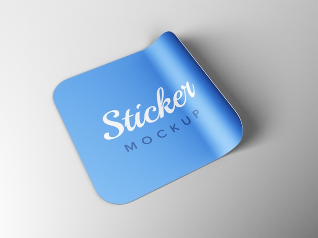 Primo piano sul mockup adesivo isolato