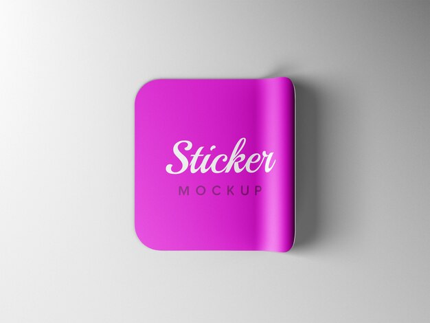 Primo piano sul mockup adesivo isolato