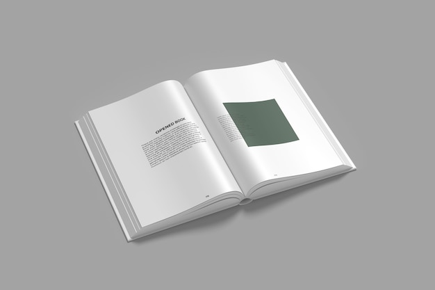 Primo piano sul mockup del libro aperto isolato