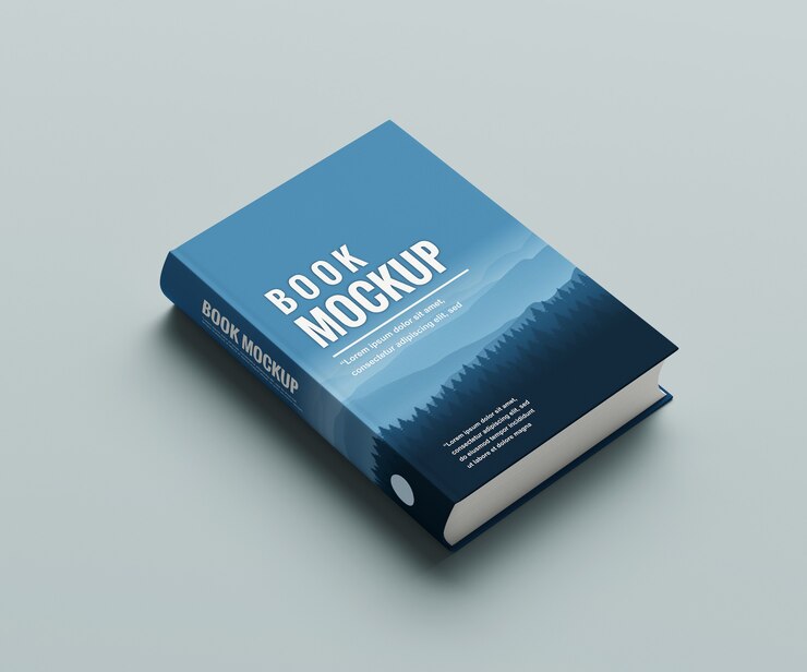 Primo piano sul mockup del libro isolato
