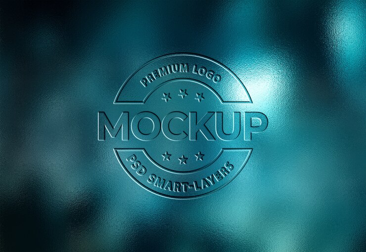 Primo piano sul mockup del logo impresso