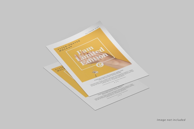 Primo piano sul mockup dell'opuscolo volantino
