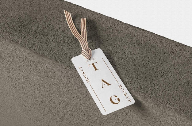 Primo piano sul mockup di tag realistico
