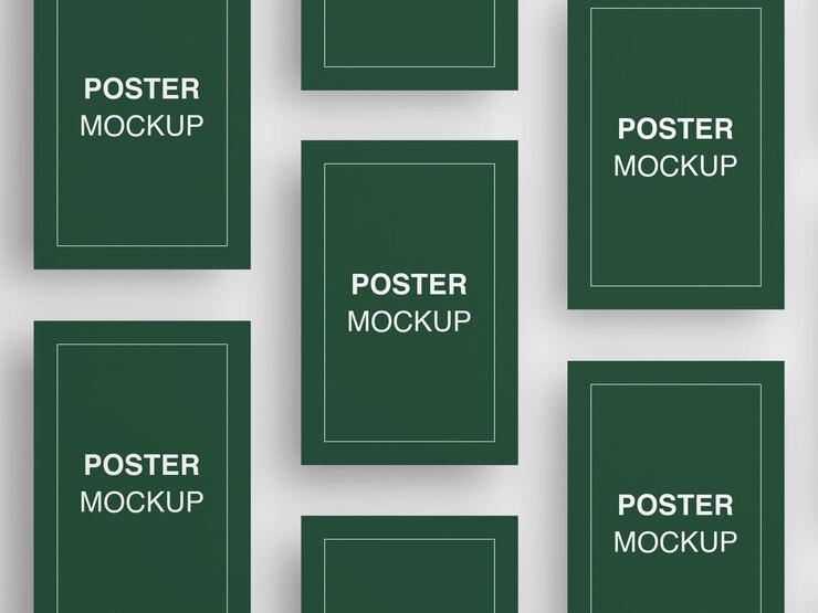 Primo piano sul modello di poster in griglia isolata