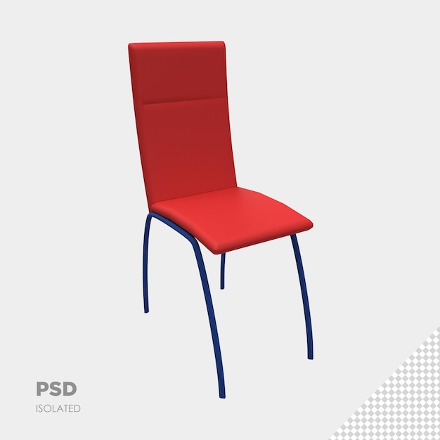 Primo piano sulla sedia 3d isolato premium psd
