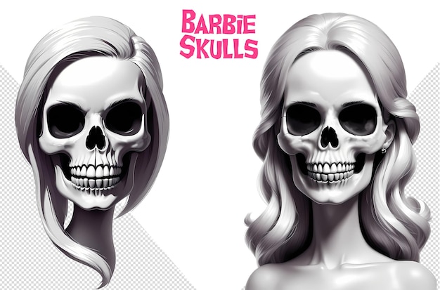 PSD princess skull halloween clipart diseños glamurosos y espeluznantes